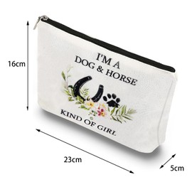 I'm a Dog & Horse Kind of Girl - Cosmetic Bags, Makeup Bags for Women - Dog Mom, Horse Lover Gifts