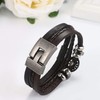 Flongo Leather Bracelet Men's Bracelet Women Bangle Friendship Bracelets BFF