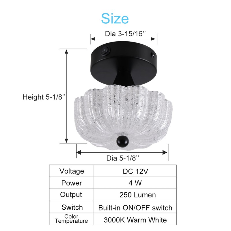 Volcode 12V RV Pendant Ceiling Light, 12V RV Interior Light