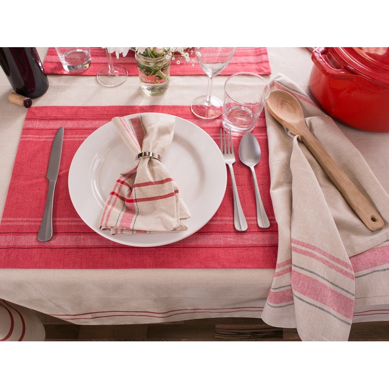 DII French Stripe Placemat for Dinner Parties (Set of 6),