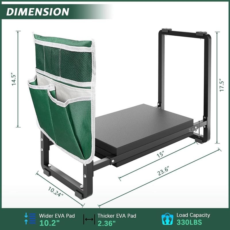 [outdoorfun] 10.2" Wider Garden Kneeler and Seat, Heavy Duty Thick