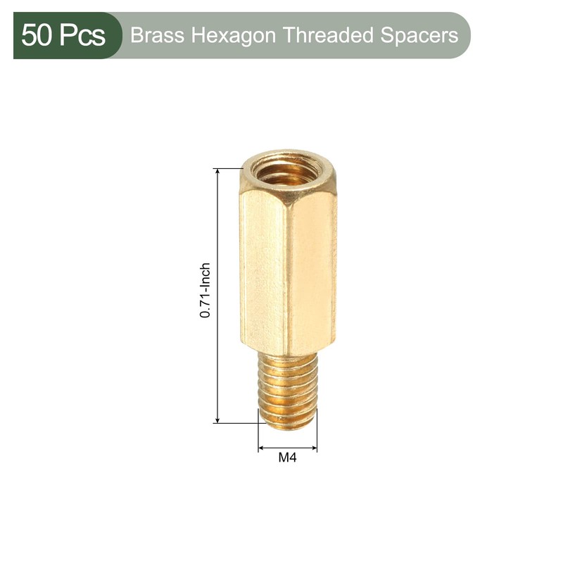 YOKIVE Pack of 50 Brass Hexagonal Thread Spacers with Internal