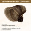 Sew in Hair Extensions Real Human Hair, 18 Inch Seamless