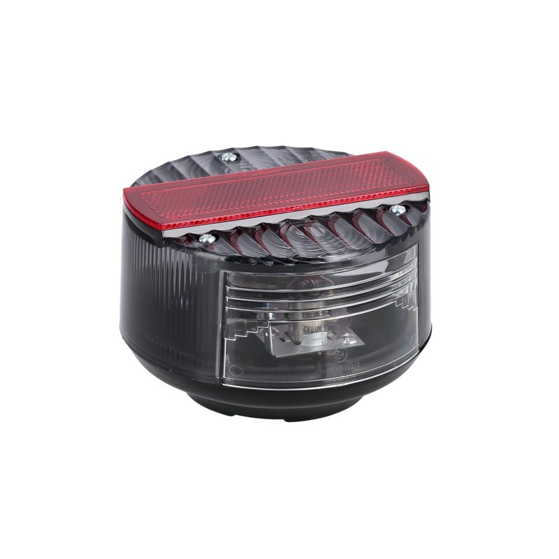 VEBCO Round Rear Light Smoke Grey with Reflector in Red,