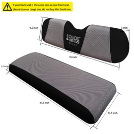 10L0L Universal Golf Cart Rear Seat Covers Set Fit for EZGO Club Car Yamaha, Seat Cover Keep Warm Perfect for Winter Golf in Cold Weather Washable Polyester Mesh Cloth Gray and Black - X-Small