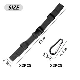 SLEEKEE Pack of 2 buckle anti-slip straps and 2 carabiner buckles, non-slip buckle straps for backpacks, adjustable school bag buckles, fixed shoulder strap (black)