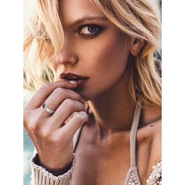 Bandmax Rune Ring Men's Women's Ring Silver 925 Engagement Ring Band Ring 5 mm Wide Vintage Rings Friendship Ring Viking Jewellery Ring Size 49 mm to 69 mm, Metal, No Gemstone