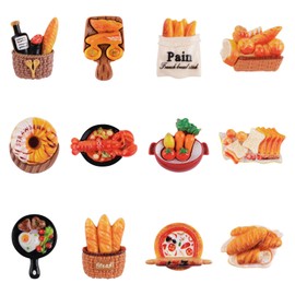 UFURMATE 12Pcs Refrigerator Magnets Small Food-Themed Cute Resin Decorative Bread Magnet Set for Home Kitchen Office School Whiteboard Decoration