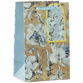 Design By Violet Blue Peonies Beautiful Floral Paper Gift Bag With Matching Gift Tag Spring Flowers Birthday Mother's Day Easter Valentines Small