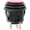 Restagraf - Druckschalter, wasserdicht, mit rotem Licht, 3 Pins, Anschluss