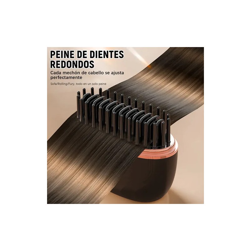 Minialisador De Pelo Inalámbrico Glambrush, Peine 2 En 1