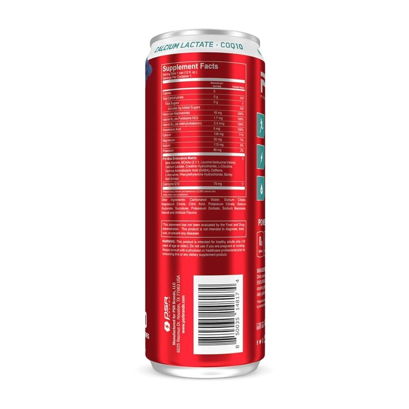 P10 Performance Max Endurance Sugar-Free Drink - Blue Raspberry (12