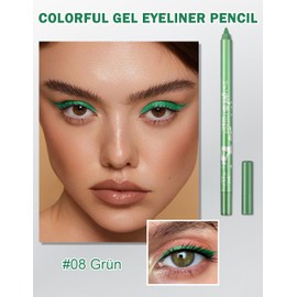 Jutqut Matte Gel Eyeliner, Green Waterproof Eye Pencil, Waterproof Long Lasting Liner Stick, Eyeliner Pen Smudge-proof Tattoo, Cream Smooth Metallic Eyeshadow Pen, Waterproof Eyeliner for Women