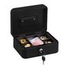 Relaxdays Lockable Cash Box, Removable Insert, 5 Compartments, Iron Cash