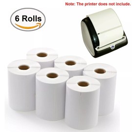 BLVD 6 Rolls DYMO 4XL Direct Thermal Shipping Labels 4x6 1744907 Compatible 220/Roll