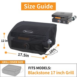 Blackstone 17" Griddle Cover - Water Resistant 600D Polyester Heavy Duty Flat Top Gas Grill Cover - Exclusively Fits Blackstone 17" Griddle Cooking Station