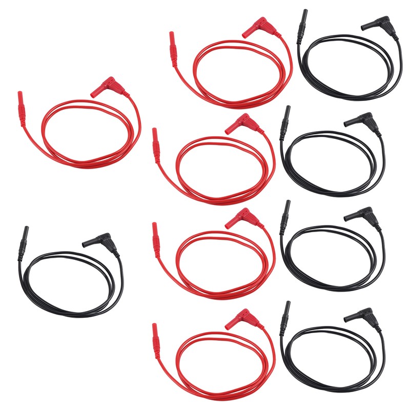 5 Set Banana Plug Test Lead 4mm Right Angle Straight