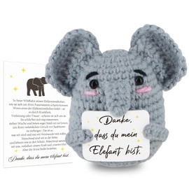 WenmthG Pocket Hug German Lucky Elephant Lucky Charm, Good Gesserung Gifts, Positive Knitted Elephant, Positive Potato German Replacement - Pack of 1