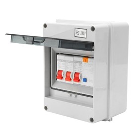 ZAWELIYO 2 Way Leakage Circuit Breaker, Panel Circuit Breaker Box Set, Circuit Breaker Low Voltage Caravan Consumer Unit, IP65 Housing for Room Decoration, Wire Laying