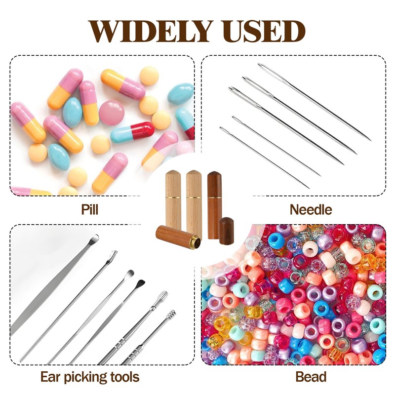 4 Pcs Portable Wooden Sewing Box, Versatile Wood Box Holder