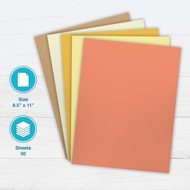 PrintWorks Groovy Cardstock Paper 8.5" x 11" - 50 Sheets - 5 Assorted Kraft & Warm Colors - Ideal for School & Craft Projects - 67, 90, & 65 lb - Made in the USA (00694)