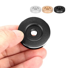 PUSOKEI 45 RPM Adapter, Vinyl Turntable Dome 45 Speed Adapter and Turntable Adapter Large Hole Conversion Sheet Vinyl Black Clamp Adapter for Most Big Hole (Black)