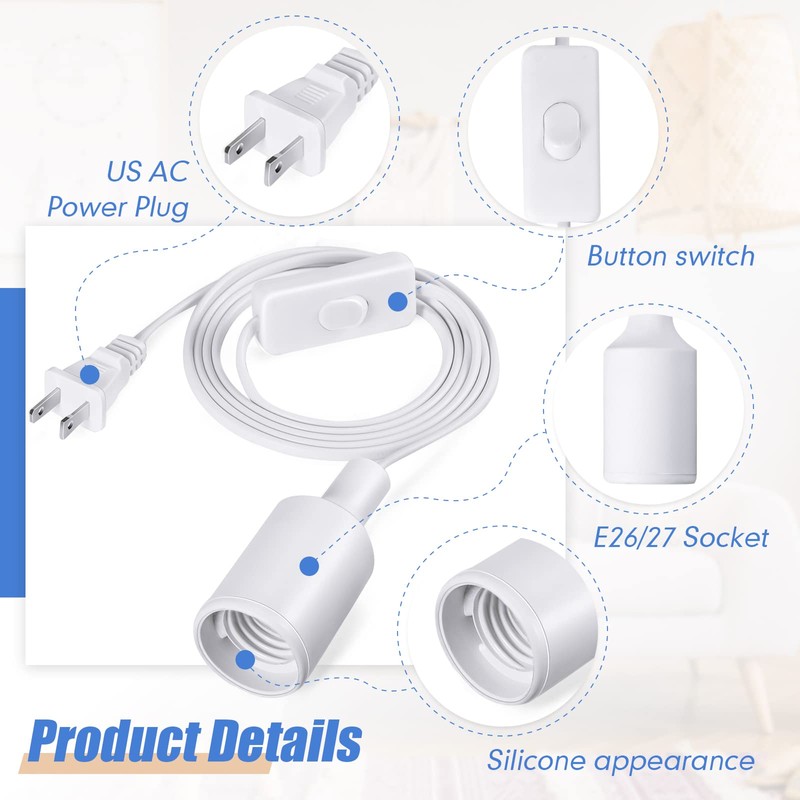 10 Pack Hanging Light Cord Pendant Light Cord with Switch