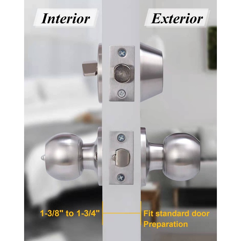 Lanwandeng (6Sets) All Keyed Same Entry Door Knob and Single