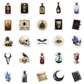 50Pcs Gothic Stickers Pack, Vintage Skull Stickers for Water Bottle Laptop Scrapbook Journaling Skateboard, Waterproof Vinyl Graffiti Punk Spooky Decals