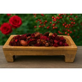 Shoots, Roots & Leather Boots Cranberry Rose Potpourri Bowl Filler – 5 Cup Bag with 5 ml Starter Refresher Oil – Floral & Fruity Home Fragrance