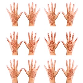Henna Tattoo Stickers kit,Indian Waterproof temporary tattoo stickers, Brown Temporary Henna Tattoos Use for Beach, Festivals, & Parties