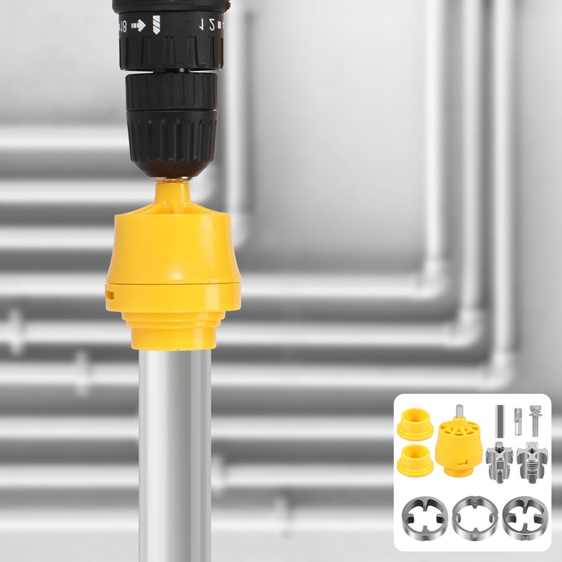 PVC Thread Maker Tool for Electric Drill, Pipe Threader Kit