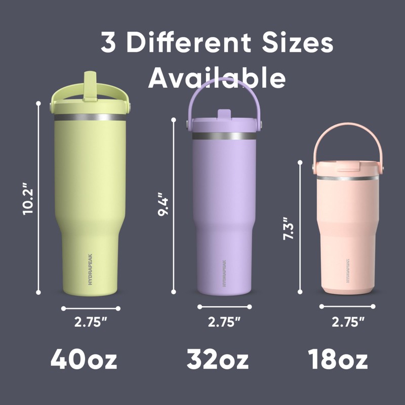 Hydrapeak Nomad 40 oz Tumbler with Handle and Straw Lid,