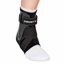 Zamst A2-DX Black Ankle Brace for Sports - Breathable Sports Ankle Support for Men and Women with Guard Stabilizers for High-Grade Ankle Sprain - Left, Small