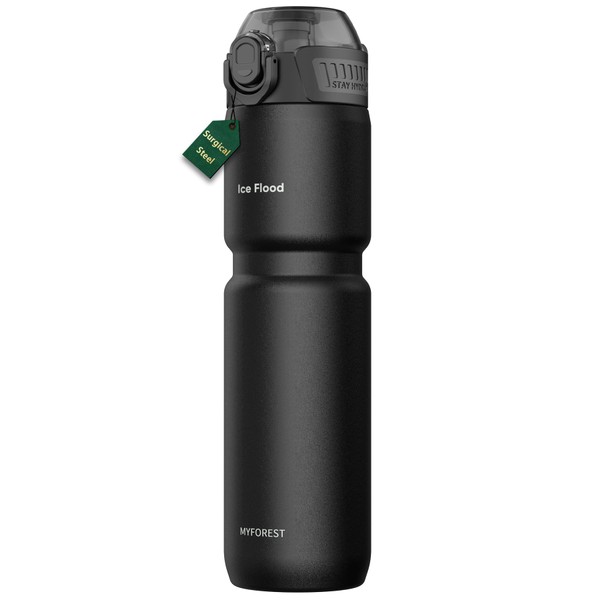 MYFOREST 24oz/700ml Insulated Cycling Water Bottle, Surgical Steel 18/10, Most
