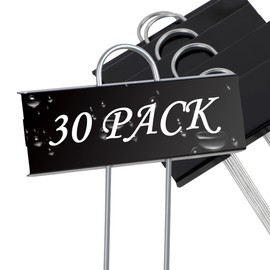 FORUP Metal Plant Labels, 30 Pack Garden Label Markers, Weatherproof Garden Stake Tags, Reusable Planting Gardening Markers, Black