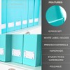 BLU MONACO Set of 6 Foldable Fun Aqua Magazine File