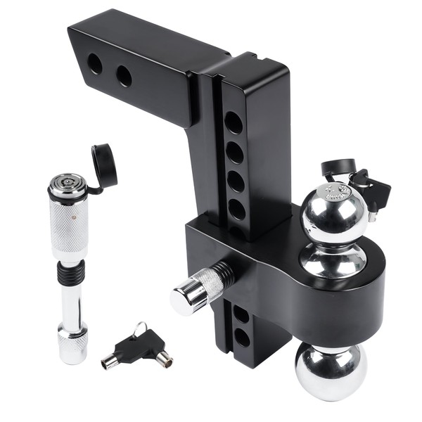 Black Aluminum Adjustable Trailer Hitch Replacement for Solid Tube Hitch