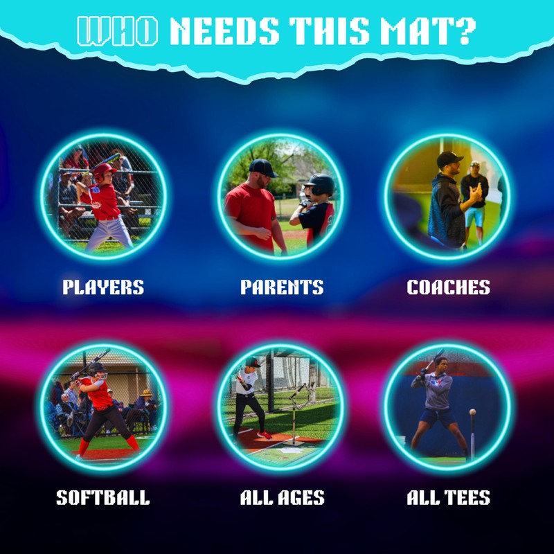 Attack Mat for Batting Tee Practice, Hitting Mat to Learn