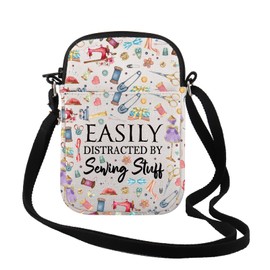 TSOTMO Sewing Gift Easily Distracted By Sewing Stuff Crossbody Bag Sewing Lover Gift Quilting Gift for Women (By Sewing CR CA)