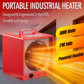 DR. INFRARED HEATER DR-988 240V Electric Industrial Garage, Workshop, Warehouse, Construction Heater, 5600W, Thermostat 37-113 °F, Portable, Wall Ceiling Mount