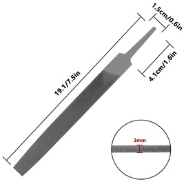 KALIM Flat Medium Cut File, Double Cut Teeth, 6'' Length, Made of High Carbon Steel, Hand File Without Handle Suitable for Wood, Metal, Sharpening, etc.