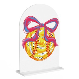 Softball Games Day Decor Softball Party Decorations for Home Room Softballs Mama Gifts for Mother Women Softballs Club Acrylic Sign Decor 7 x 5 inches