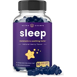 NutraChamps Gomitas para dormir para adultos y niños | Gomitas de melatonina con manzanilla, valeriana y L teanina | Seguras y efectivas para niños y 