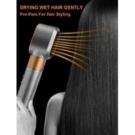 ZEPHBLOW Pre-Styling Dryer Attachment for Dyson Airwrap HS01/HS05, Pre-Shaped Nozzle Replacement Attachment Compatible with Dyson Air wrap, Part NO.969759-01 Gold