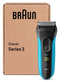 Braun Series 3 ProSkin 3040s Elektrorasierer, mit Präzisionstrimmer, wiederaufladbarer und kabelloser Wet&Dry Rasierer Herren, schwarz/blau