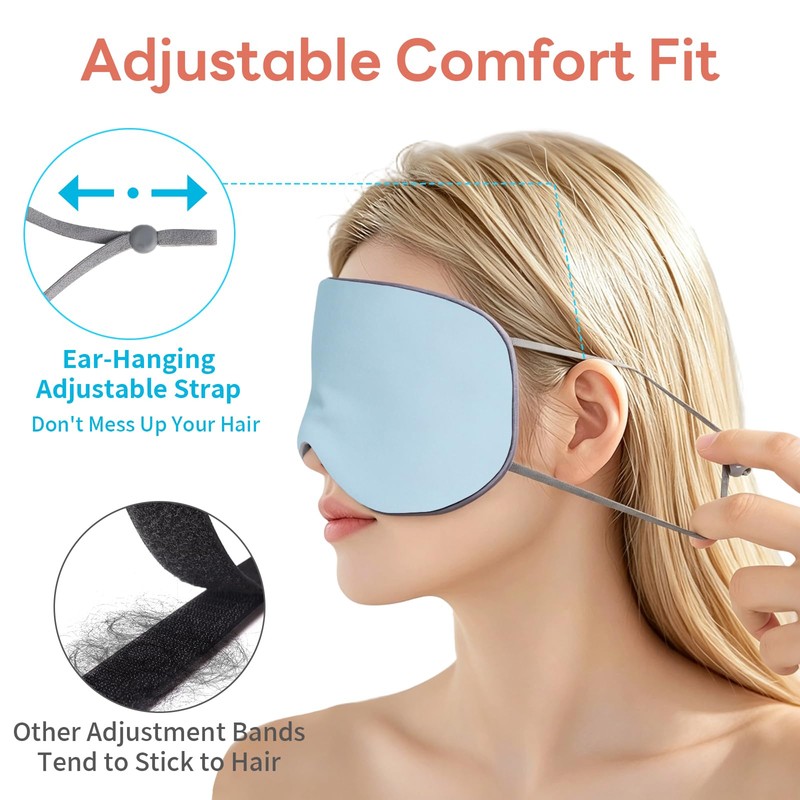 Double-Sided Sleep Mask 2 Pack, Warm Cool Two-Side Design, Soft