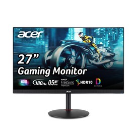Acer Nitro 27" WQHD 2560 x 1440 PC Gaming IPS Monitor | AMD FreeSync Premium Up to 180Hz Refresh 0.5ms DCI-P3 95% 1 Display Port 1.2 & 2 HDMI 2.0 XV271U M3bmiiprx,Black