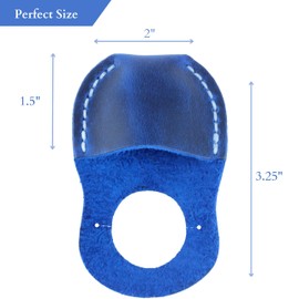 Toprank Leather Thumb Guard for Wood Carving - Premium Full Grain Leather Finger Protector, Handmade Carpenter Carving Kit Accessory (Blue)