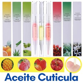 Paquete 12 Aceite Hidratante Revitalizante Natural Para Uña Cutículas Manicure Esmalte de Nutrición Para Uñas Húmedas Aplicador Lápiz Aroma Frutal Reparación Cutículas (Manzana)